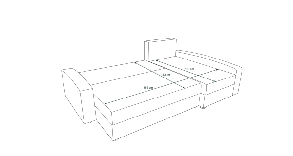 Rohová sedačka ATTIE, černá/oranžová