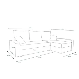 Rohová sedačka ATTIE, černá/zelená