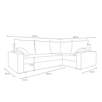 Rohová sedačka ATTIE PLUS, pravá, tmavě šedá