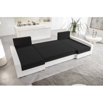 Rohová sedačka ATTIE U, béžová/hnědá