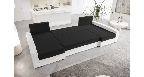 Rohová sedačka ATTIE U, béžová/hnědá