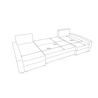 Rohová sedačka ATTIE U, hnědá/béžová