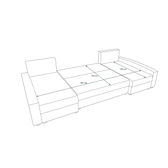 Rohová sedačka ATTIE U, světle šedá