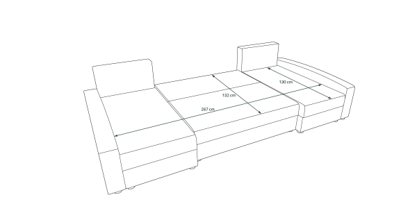 Rohová sedačka ATTIE U, světle šedá/krémová