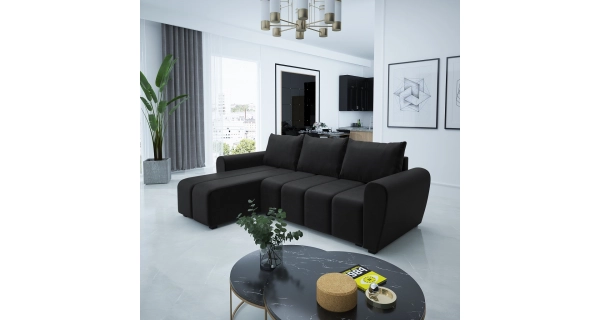 Rohová sedačka AVALOR L, černá MI17
