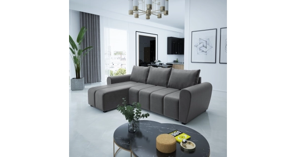 Rohová sedačka AVALOR L, tmavě šedá MI16