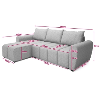 Rohová sedačka AVALOR L, tyrkysová SO86