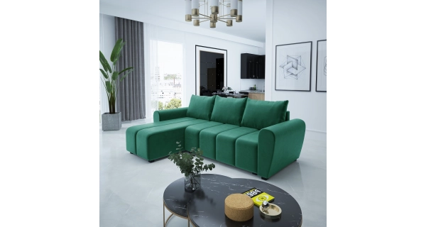 Rohová sedačka AVALOR L, zelená MI09