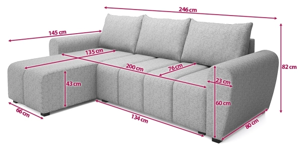 Rohová sedačka AVALOR L, žlutá SO40