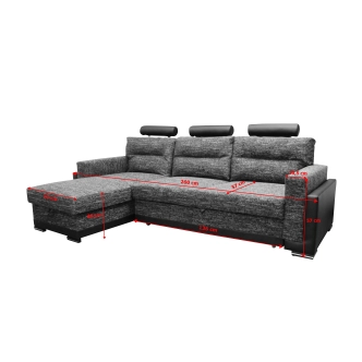 Rohová sedačka BELMAR, pravá, šedá