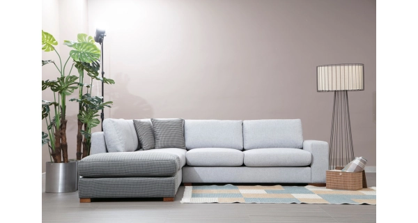 Rohová sedačka BETT 1, šedá/světle šedá