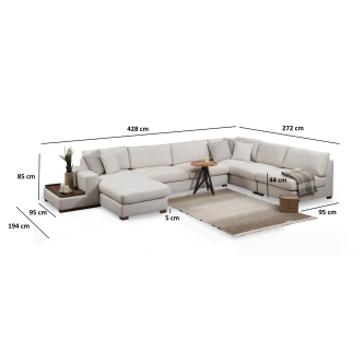 Rohová sedačka BETT 10, béžová