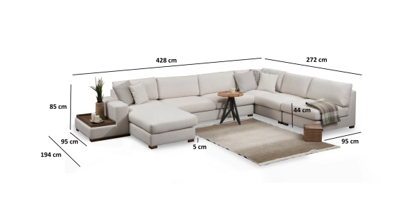 Rohová sedačka BETT 10, béžová