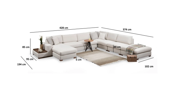 Rohová sedačka BETT 11, béžová