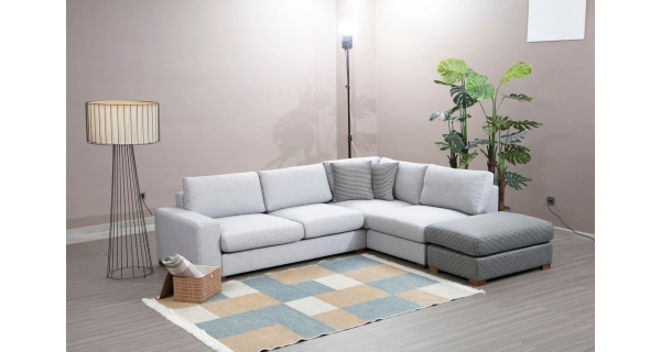 Rohová sedačka BETT 2, šedá/světle šedá