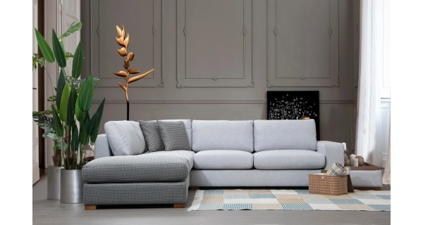 Rohová sedačka BETT 3, šedá/světle šedá