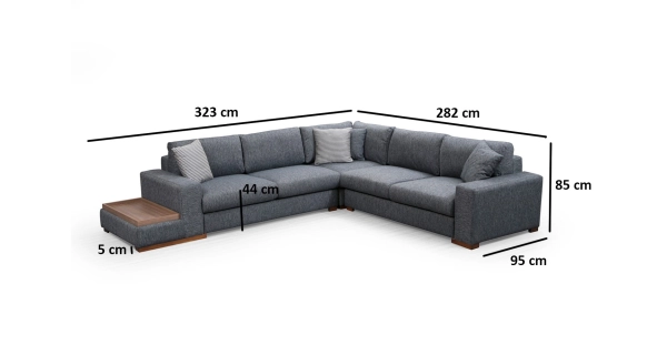 Rohová sedačka BETT 6, antracit