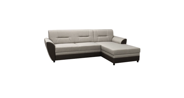 Rohová sedačka BONLAS, pravá, béžovošedá/hnědá