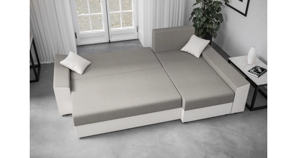 Rohová sedačka BUSH, černá/šedá