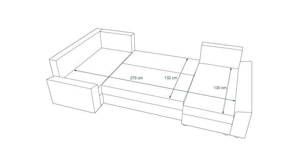 Rohová sedačka BUSH LONG, levá, tmavě šedá/černá