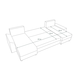 Rohová sedačka BUSH U, hnědá/béžová