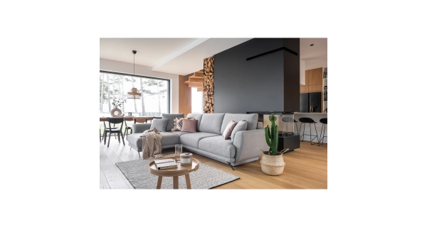 Rohová sedačka CADIFF, levá, šedá