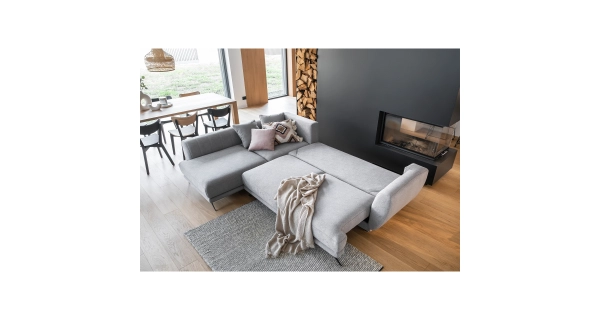 Rohová sedačka CADIFF, levá, šedá