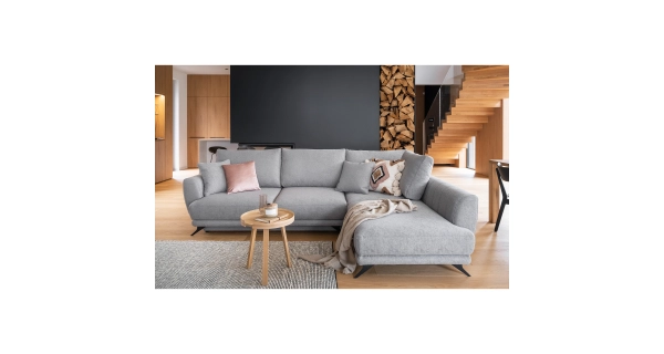 Rohová sedačka CADIFF, pravá, šedá