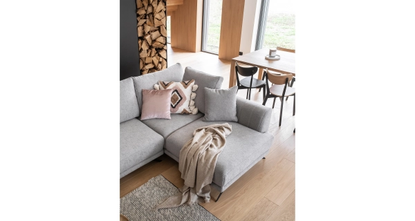 Rohová sedačka CADIFF, pravá, šedá