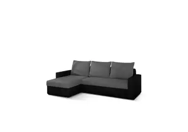 Rohová sedačka CALEDON 9, šedá látka/černá látka