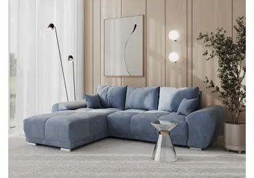 Rohová sedačka CERDAGNE, světle modrá látka MO70