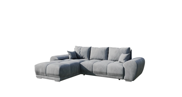 Rohová sedačka CERDAGNE, světle šedá látka MO84