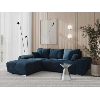 Rohová sedačka CERDAGNE, tmavě modrá látka MO76