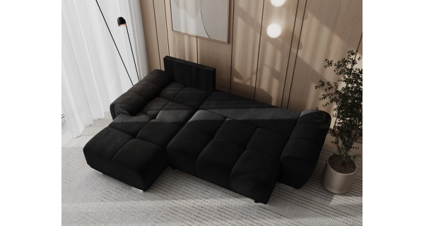 Rohová sedačka CERDAGNE, tmavě modrá látka MO76