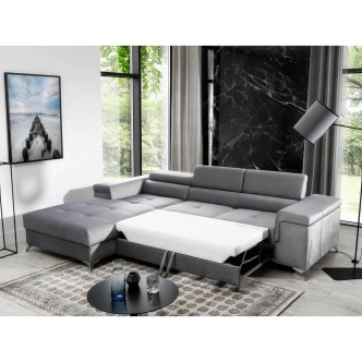 Rohová sedačka CLOONEY, levá, světle šedá