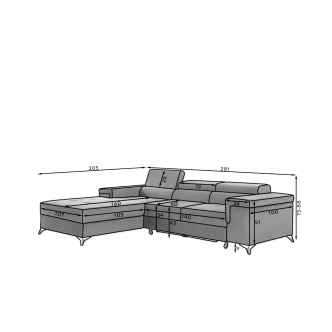 Rohová sedačka CLOONEY, levá, zelená