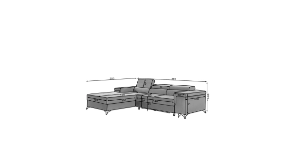 Rohová sedačka CLOONEY, levá, zelená