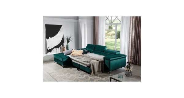 Rohová sedačka CLOONEY, levá, zelená