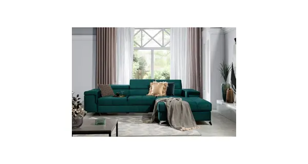 Rohová sedačka CLOONEY, pravá, zelená