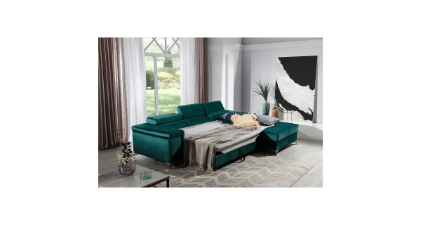 Rohová sedačka CLOONEY, pravá, zelená