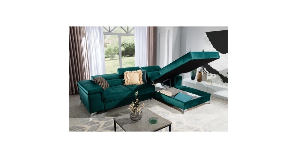 Rohová sedačka CLOONEY, pravá, zelená