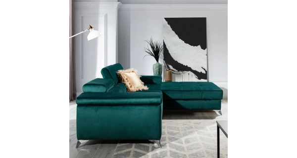 Rohová sedačka CLOONEY, pravá, zelená