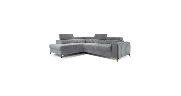 Rohová sedačka CURRAN 1, levá, světle šedá látka
