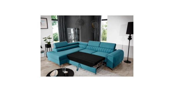 Rohová sedačka CURRAN 10, levá, zelená látka