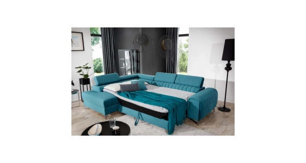 Rohová sedačka CURRAN 10, levá, zelená látka