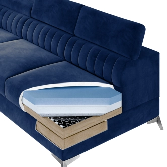 Rohová sedačka CURRAN 13, levá, tmavě šedá látka