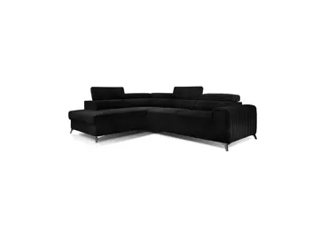 Rohová sedačka CURRAN 15, levá, černá látka