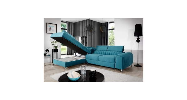 Rohová sedačka CURRAN 17, levá, šedá látka