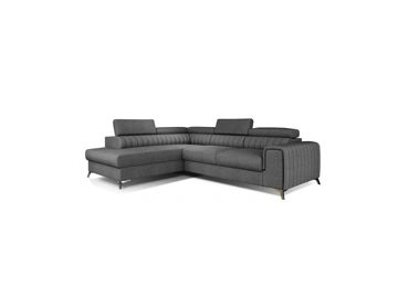 Rohová sedačka CURRAN 19, levá, tmavě šedá látka