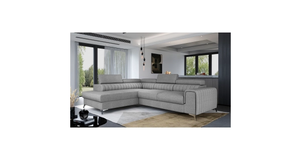 Rohová sedačka CURRAN 20, levá, světle šedá látka